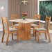 Mesa de Jantar 4 Lugares Vinhedo Mel/Blonde/Perola - Viero Móveis