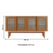 Balcão Buffet Detroit 4 Portas 4 Prateleiras Off White/Nature - Tebarrot