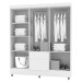 Guarda-Roupa Casal San Diego 6 Portas 2 Gavetas Branco/Camarim - Pnr Móveis