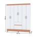Guarda-Roupa Casal San Diego 6 Portas 2 Gavetas Branco/Camarim - Pnr Móveis