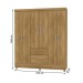 Guarda-Roupa Casal San Diego 6 Portas 2 Gavetas Nature - Pnr Móveis