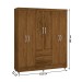 Guarda-Roupa Casal San Diego 6 Portas 2 Gavetas Imbuia Rústico - Pnr Móveis
