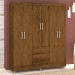Guarda-Roupa Casal San Diego 6 Portas 2 Gavetas Imbuia Rústico - Pnr Móveis