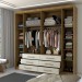 Guarda-Roupa Casal Ele e Ela 6 Portas 6 Gavetas 100% Mdf Nature/Champanhe - Pnr Móveis