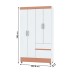 Guarda-Roupa Solteiro San Diego 4 Portas 2 Gavetas Branco/Camarim - Pnr Móveis