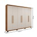 Guarda-Roupa Casal Bari 6 Portas 4 Gavetas Cinamomo/Off White - Pnr Móveis