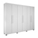 Guarda-Roupa Casal Bari 6 Portas 4 Gavetas Branco - Pnr Móveis