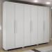 Guarda-Roupa Casal Bari 6 Portas 4 Gavetas Branco - Pnr Móveis