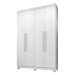 Guarda-Roupa Casal Bari 4 Portas 3 Gavetas Branco - Pnr Móveis