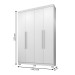 Guarda-Roupa Casal Bari 4 Portas 3 Gavetas Branco - Pnr Móveis