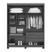 Guarda-Roupa Casal Bari 4 Portas 3 Gavetas Branco - Pnr Móveis