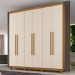 Guarda-Roupa Casal Viena 6 Portas 3 Gavetas Cinamomo/Off White - Pnr Móveis