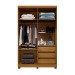 Guarda-Roupa Casal Viena 4 Portas 3 Gavetas Cinamomo/Off White - Pnr Móveis