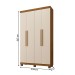 Guarda-Roupa Casal Viena 4 Portas 3 Gavetas Cinamomo/Off White - Pnr Móveis