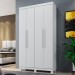 Guarda-Roupa Casal Viena 4 Portas 3 Gavetas Branco - Pnr Móveis