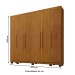 Guarda-Roupa Casal Bari 6 Portas 6 Gavetas Cinamomo - Pnr Móveis