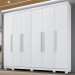 Guarda-Roupa Casal Bari 6 Portas 6 Gavetas Branco - Pnr Móveis