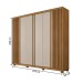 Guarda-Roupa Casal San Remo 6 Portas 6 Gavetas Ripado Cinamomo/Off White - Pnr Móveis