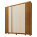 Guarda-Roupa Casal Monte Rei 6 Portas 6 Gavetas Ripado Cinamomo/Off White - Pnr Móveis