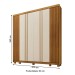 Guarda-Roupa Casal Monte Rei 6 Portas 6 Gavetas Ripado Cinamomo/Off White - Pnr Móveis