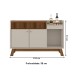 Balcão Buffet Lucca 2 Portas 1 Gaveta com Espelho Freijó/Off White - Linea Brasil