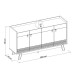Balcão Buffet Abruzzo 4 Portas 2 Prateleiras Freijó/Off White - Linea Brasil