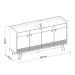 Balcão Buffet Abruzzo 4 Portas 2 Prateleiras Freijó/Off White - Linea Brasil