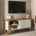 Rack para TV Até 55 Polegadas Gold 1 Porta 1 Prateleira Nature/Off White - Linea Brasil