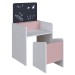 Mesa Infantil Le Petit com Cadeira e Lousa Branco/Rosa - Completa Móveis