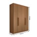 Guarda-Roupa Solteiro Mykonos 4 Portas 2 Gavetas Cinamomo - Panorama Móveis