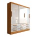 Guarda-Roupa Casal Ferrara 3 Portas 9 Gavetas Cinamomo/Off White - Panorama Móveis