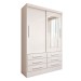Guarda-Roupa Solteiro Guaianases 2 Portas 6 Gavetas com Espelho Branco - Panorama Móveis