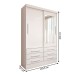 Guarda-Roupa Solteiro Guaianases 2 Portas 6 Gavetas com Espelho Branco - Panorama Móveis
