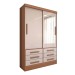 Guarda-Roupa Solteiro Guaianases 2 Portas 6 Gavetas com Espelho Cinamomo/Off White - Panorama Móveis