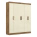 Guarda-Roupa Casal Holanda 6 Portas 2 Gavetas Ipe/Off White - Maxel