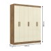 Guarda-Roupa Casal Holanda 6 Portas 2 Gavetas Ipe/Off White - Maxel
