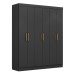 Guarda-Roupa Casal Holanda 6 Portas 2 Gavetas Preto - Maxel