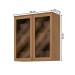 Armário Aéreo Cozinha 80 Cm Requinte 2 Portas com Vidro Nature - Henn