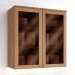Armário Aéreo Cozinha 80 Cm Requinte 2 Portas com Vidro Nature - Henn