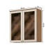 Armário Aéreo Cozinha 80 Cm Requinte 2 Portas com Vidro Nature/Areia Hp - Henn