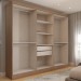 Guarda-Roupa Casal Dinamarca 6 Portas 2 Gavetas Jequitibá - Panorama Móveis