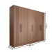 Guarda-Roupa Casal Hungria 6 Portas 3 Gavetas Nature - Panorama Móveis