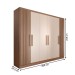 Guarda-Roupa Casal Hungria 6 Portas 3 Gavetas Nature/Off White - Panorama Móveis