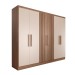 Guarda-Roupa Casal Hungria 6 Portas 3 Gavetas Nature/Off White - Panorama Móveis