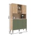 Armário de Cozinha 4 Portas 3 Gavetas Carvalho Oak/Arbo/ Petra - Decibal