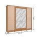 Guarda-Roupa Casal 4 Portas 4 Gavetas com Espelho Flex Canela/Macadamia - Kappesberg