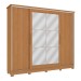 Guarda-Roupa Casal 4 Portas 4 Gavetas com Espelho Flex Canela/Macadamia - Kappesberg