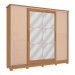 Guarda-Roupa Casal 4 Portas 4 Gavetas com Espelho Flex Canela/Macadamia - Kappesberg
