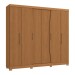 Guarda-Roupa Casal 6 Portas 3 Gavetas 6 Prateleiras Canela - Kappesberg