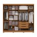 Guarda-Roupa Casal 6 Portas 3 Gavetas 6 Prateleiras Canela - Kappesberg